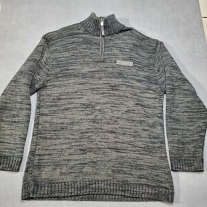 Southpole Sweater Mens Large Gray Camo 1/4 Zip Vintage 90s Retro Embroidered